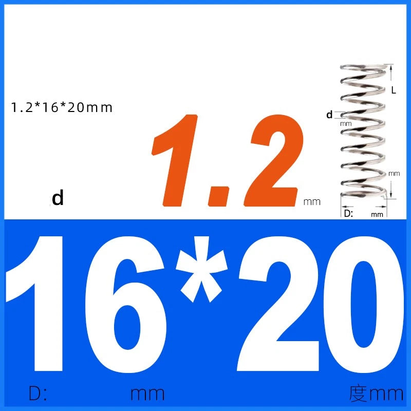 Compression Spring 1.2mm Wire Dia 14mm - 20mm OD Small Pressure Springs
