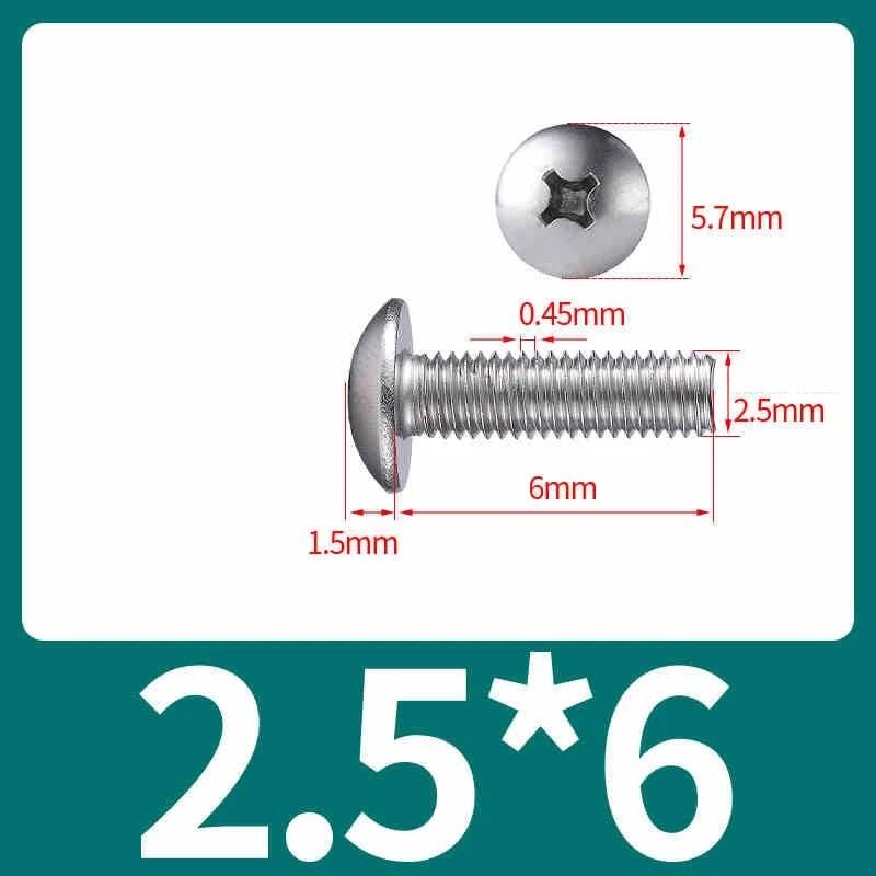 M2–M8 Stainless Steel Phillips Truss Head Machine Screws | 201 / 304 / 316 - HomeDIYer
