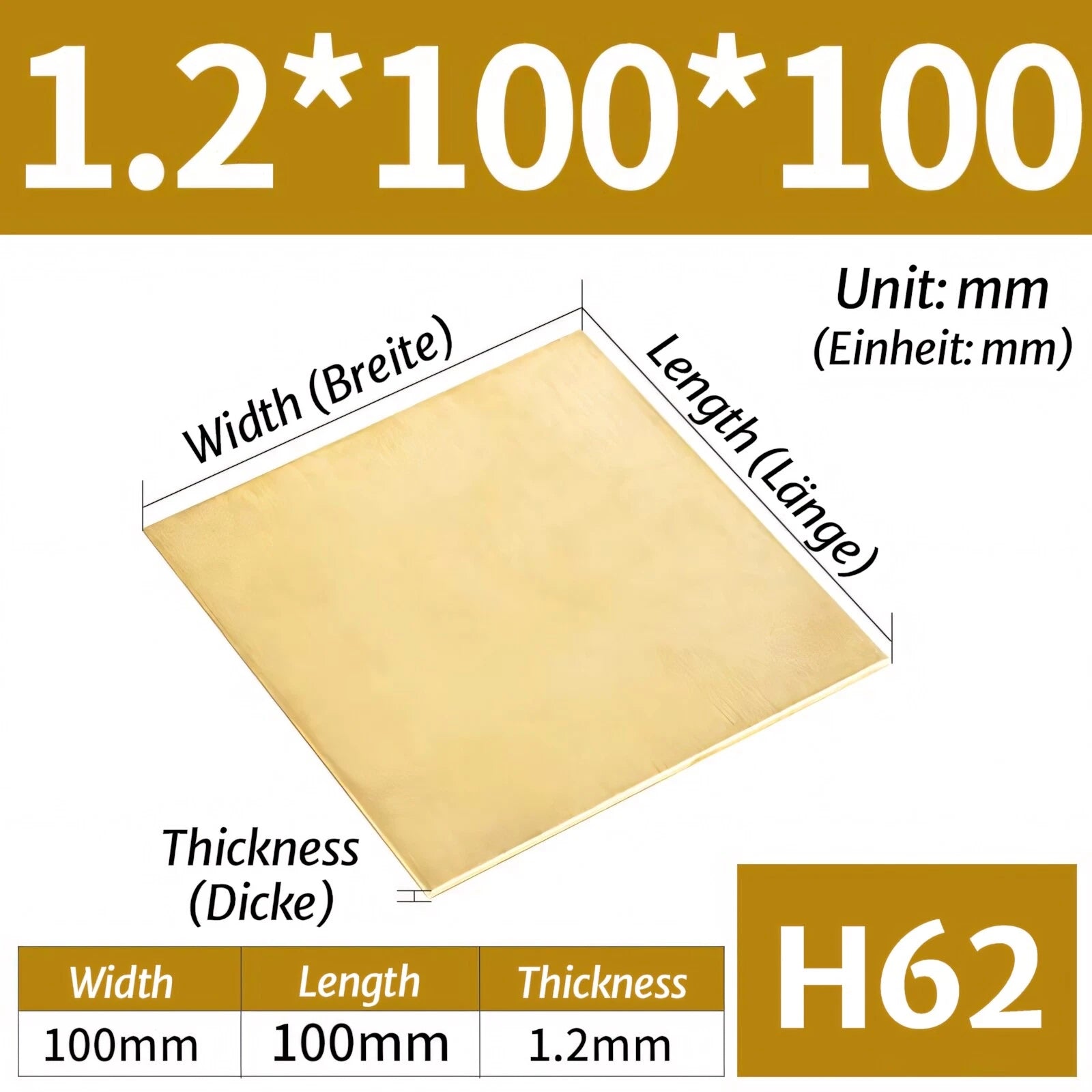 H62 Brass Sheet Plate Guillotine Offcuts, Various Multiple Sizes 0.3mm-8mm Thick