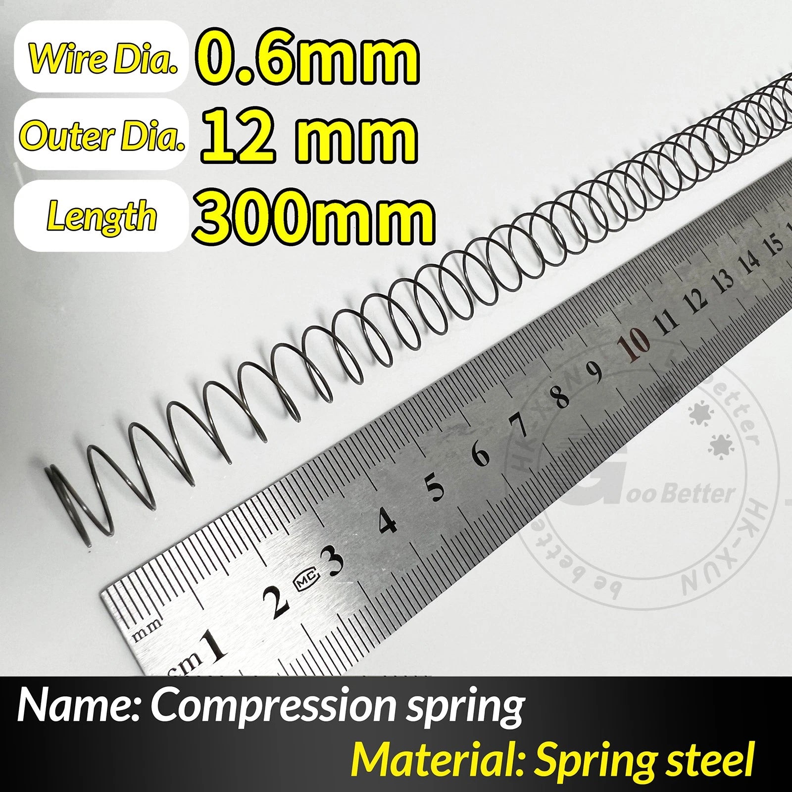 Compression Spring Pressure Springs, Wire Dia 0.3-1.0mm, OD 2-25mm, Length 300mm