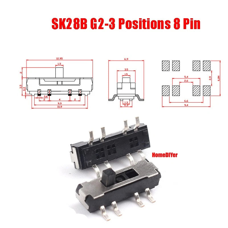 Miniature Slide Switch SS SK Series — 2/3 Position, 3–8 Pin Toggle Switches