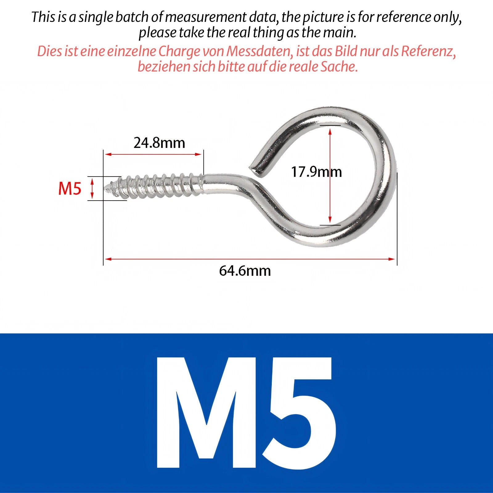 Screw-In Eye Hooks & Open Hooks — Nickel, Zinc & 304 Stainless, 16–106mm, All Sizes