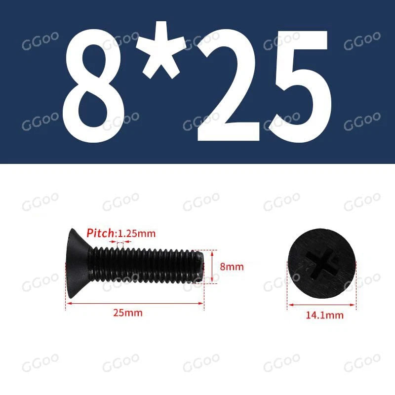 Nylon Countersunk Phillips Screws M2.5–M8, PA66 Non-Conductive Corrosion-Free