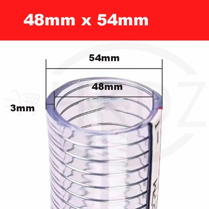 Wire Reinforced Clear PVC Hose Pipe — Heavy Duty, Flexible, Water Air Fuel