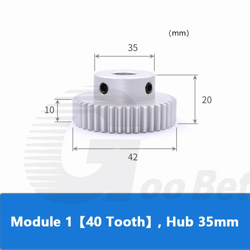 Module 0.5/1/1.5 Precision Spur Gear Aluminium 12-60 Tooth Motor Pinion with Hub
