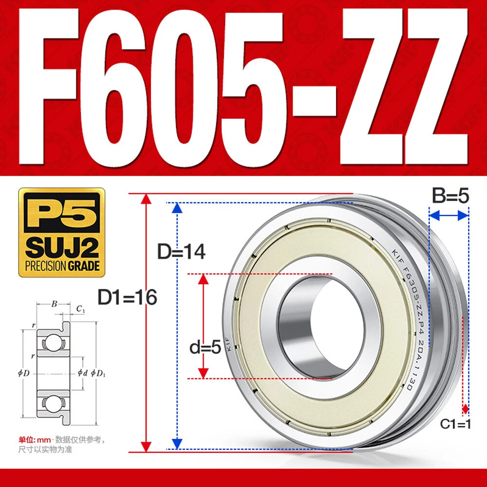 Miniature Ball Bearing With Flange Small Bearings Inner Dia.-Ø 2/3/4/5/6/7/8/9mm
