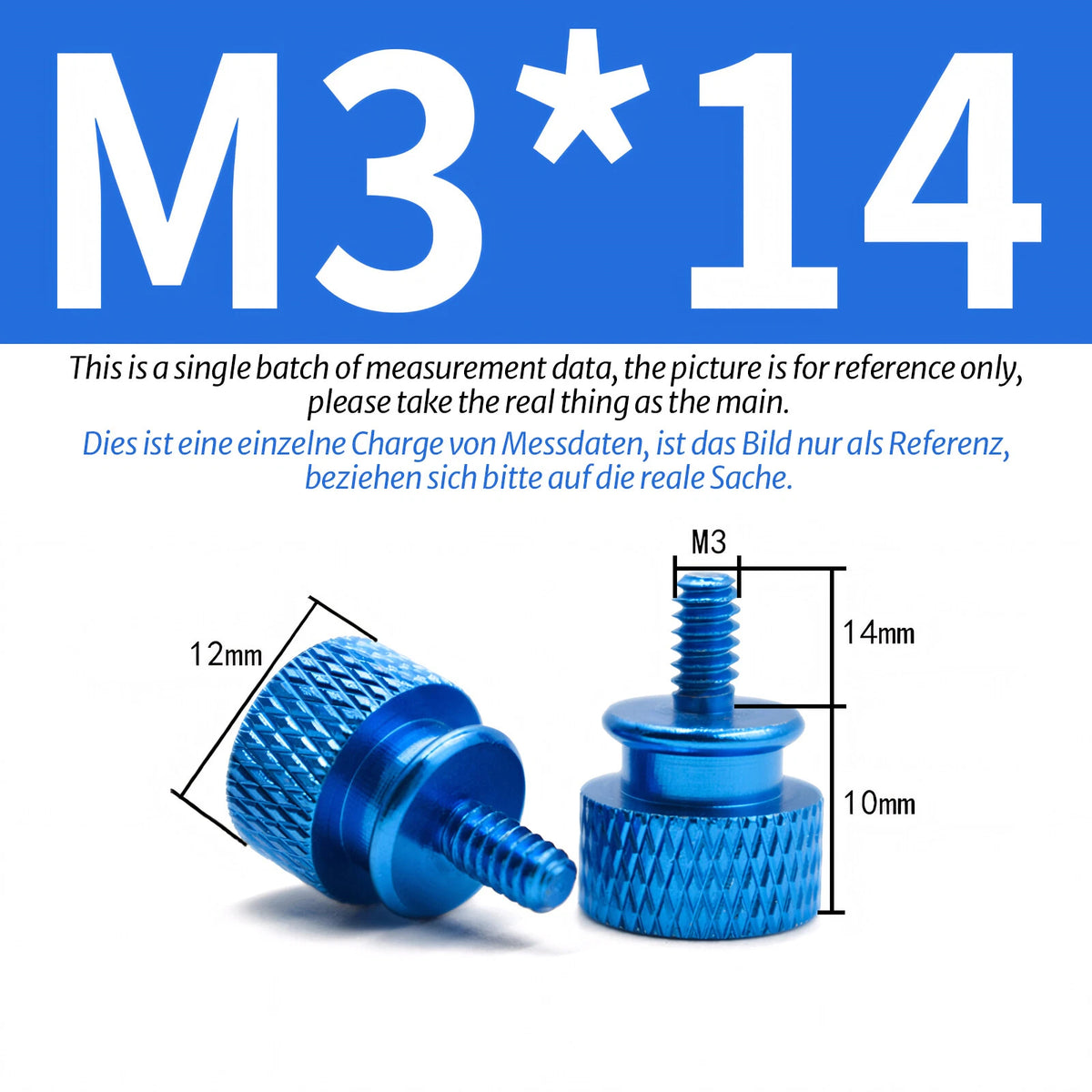 M3 Knurled Thumb Screws – Colorful Aluminum Alloy Hand-Tighten Grip Bolts