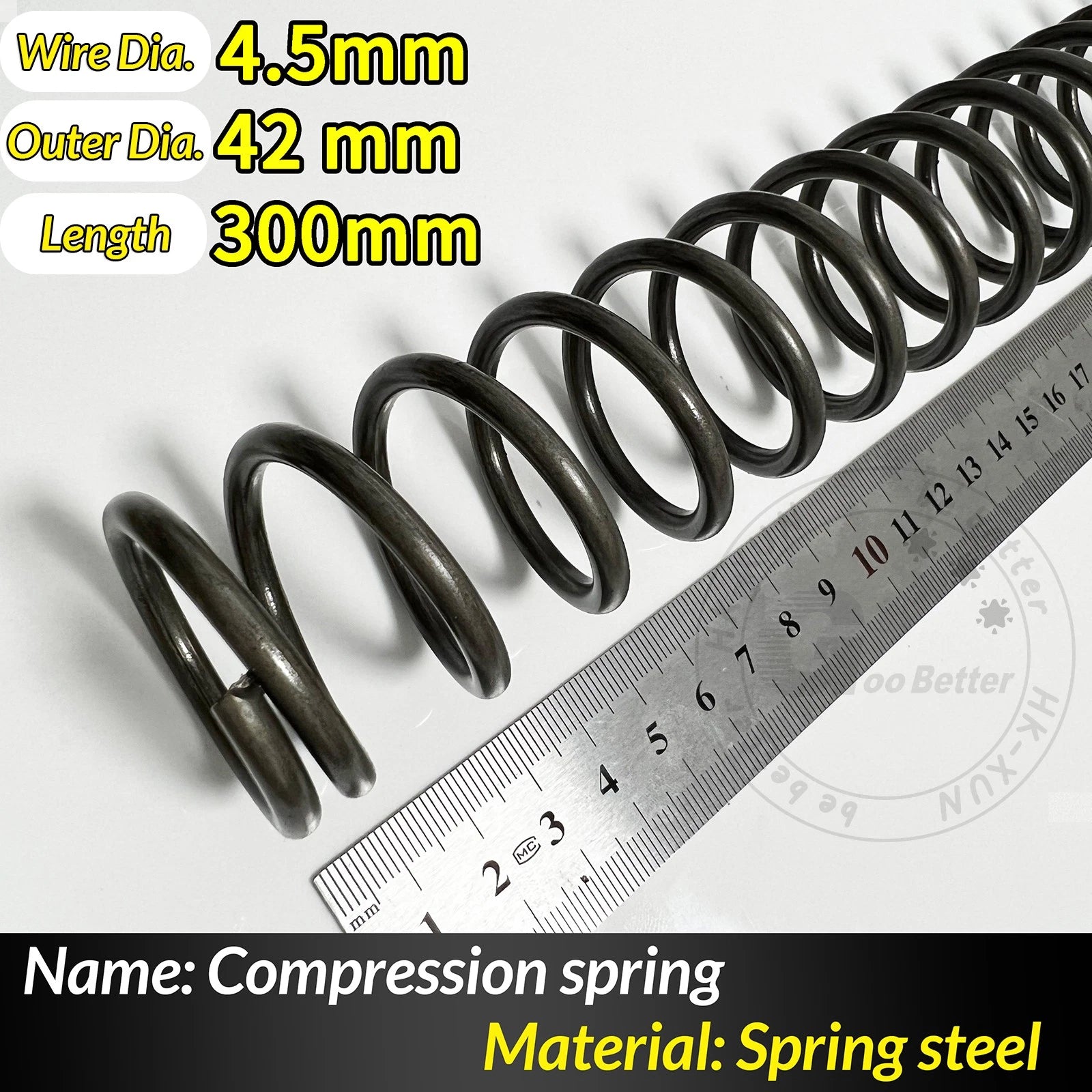 Compression Spring Pressure Springs, Wire Dia 4-5mm, OD 20-80mm, Length 300mm