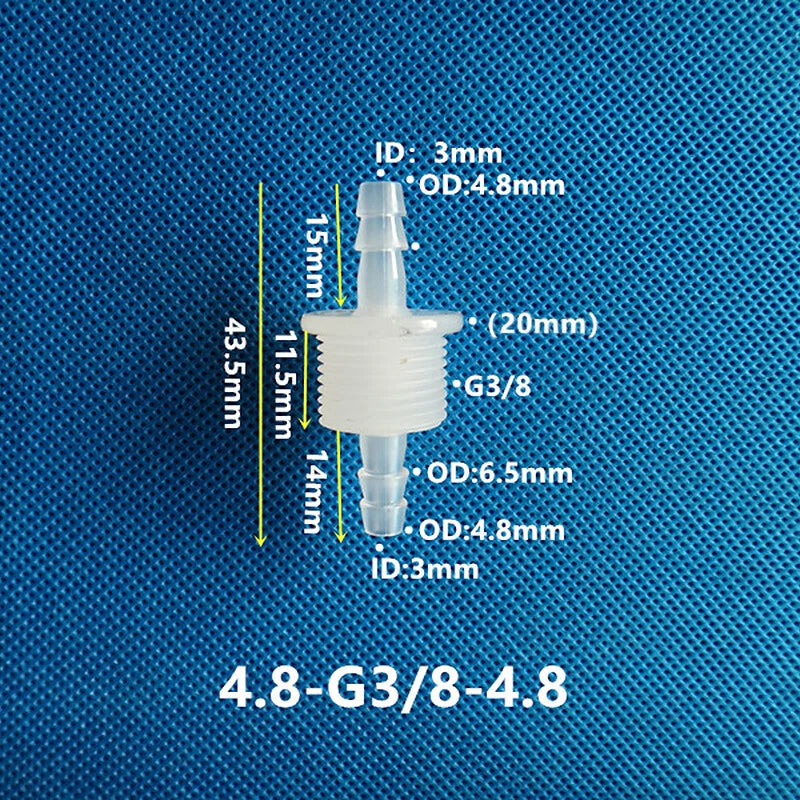 Bulkhead Straight Plastic Hose Connector with Nut — Barbed Thread Pipe Fitting