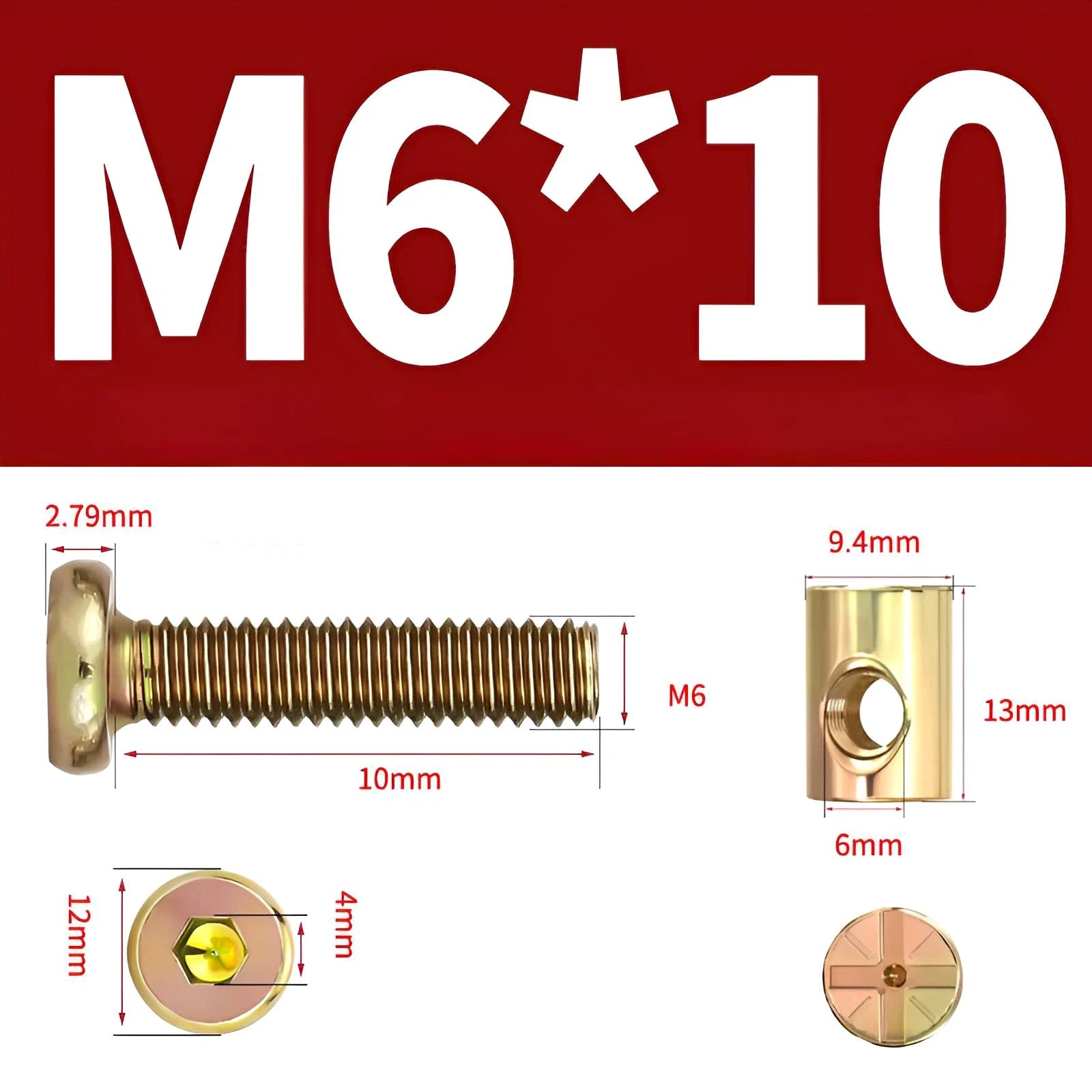M6 M8 Galvanised Furniture Connecting Bolts with Barrel Nuts | Slotted & Phillips | 8mm–120mm