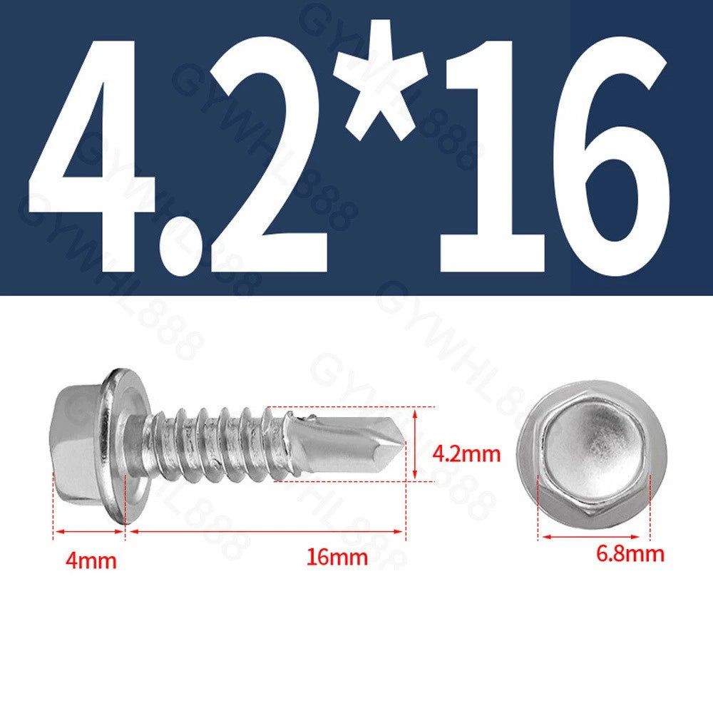 410 & A2 Stainless Hex Head Self‑Drilling Tek Screws – for Metal Roofing & Sheeting