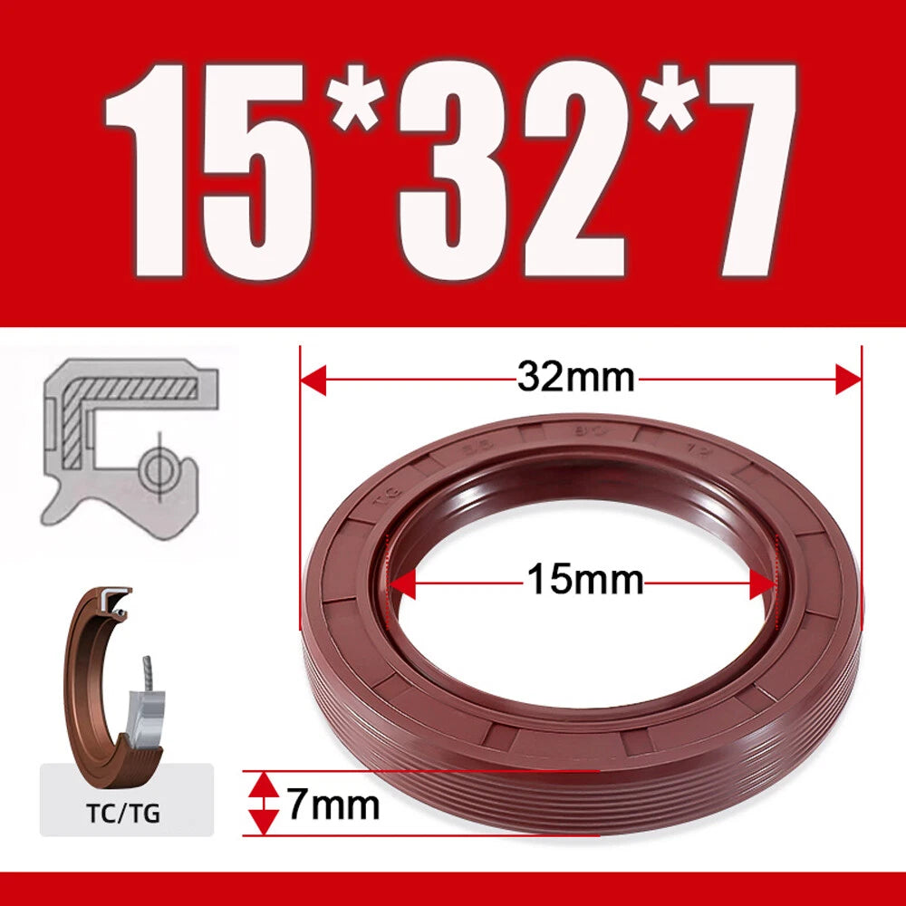 Metric TC Oil Seal FKM Dual Lip Rotary Shaft Seal 8mm–40mm Bore