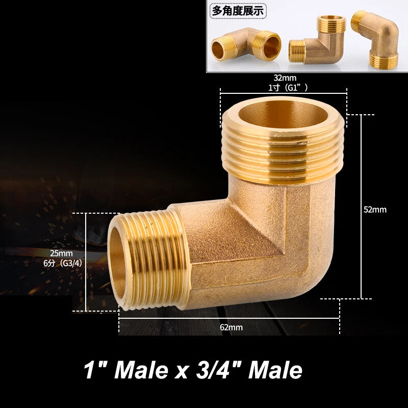BSP Brass Pipe Fittings – Elbow & Union Connectors, Female/Male, 1/2" 3/4" 1"