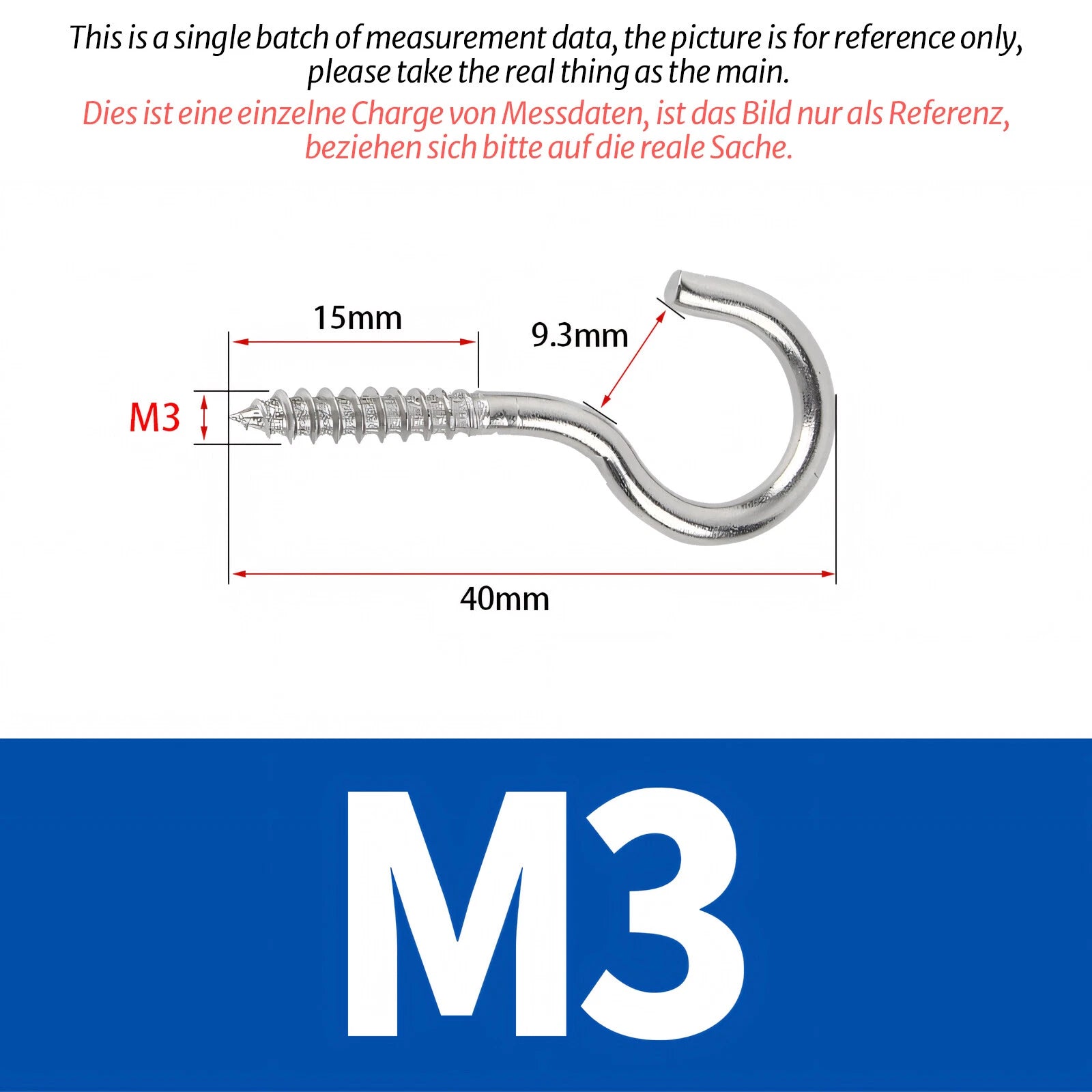 Screw-In Eye Hooks & Open Hooks — Nickel, Zinc & 304 Stainless, 16–106mm, All Sizes