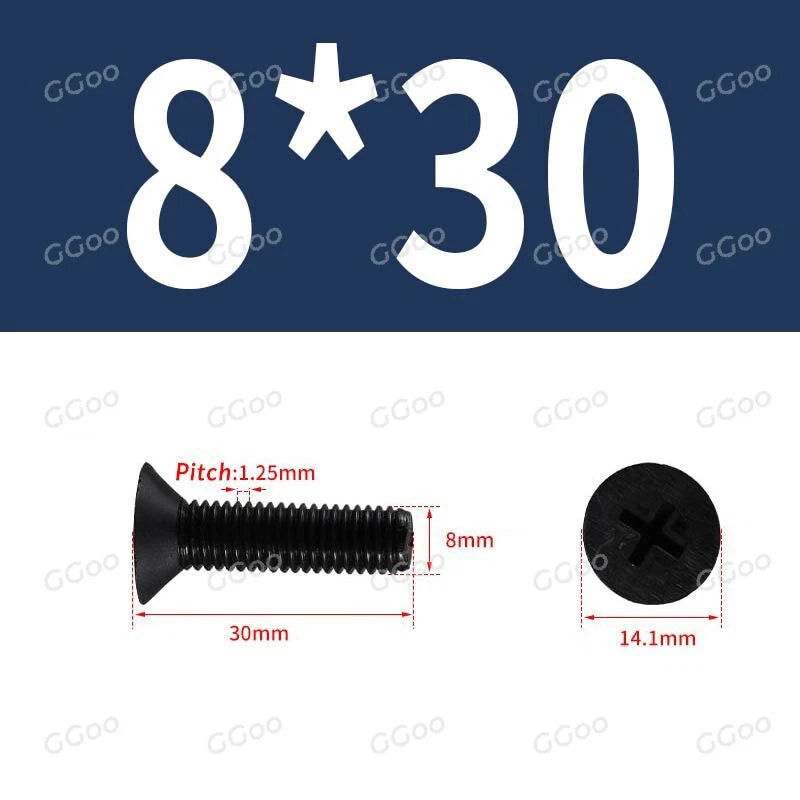 Nylon Countersunk Phillips Screws M2.5–M8, PA66 Non-Conductive Corrosion-Free