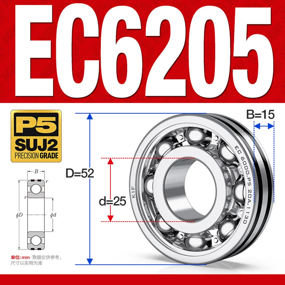 Non-Slip Ball Bearings EC6000/EC6200 Series High Speed Bearings 6000 6201~6206ZZ