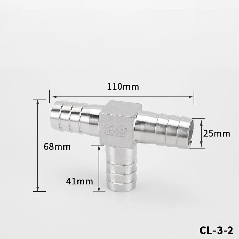 Stainless Steel Barb Hose Fittings — Straight, Elbow, Tee, Y-Piece & Cross