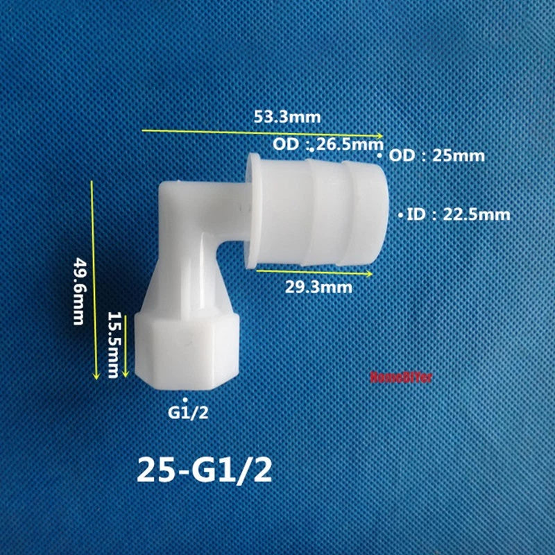 90° Elbow Plastic Female Thread Barbed Connectors Pipe Hose Water Reducer Joiner