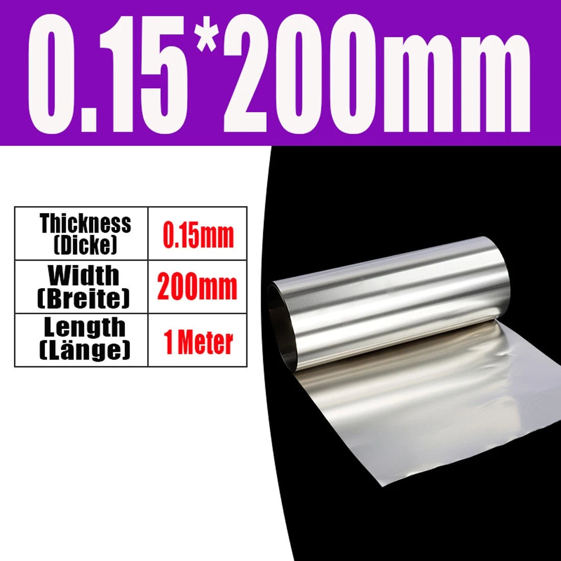 304 stainless Metal Sheet Foil Plate Strip Thickness 0.01mm-2mm Model Making DIY