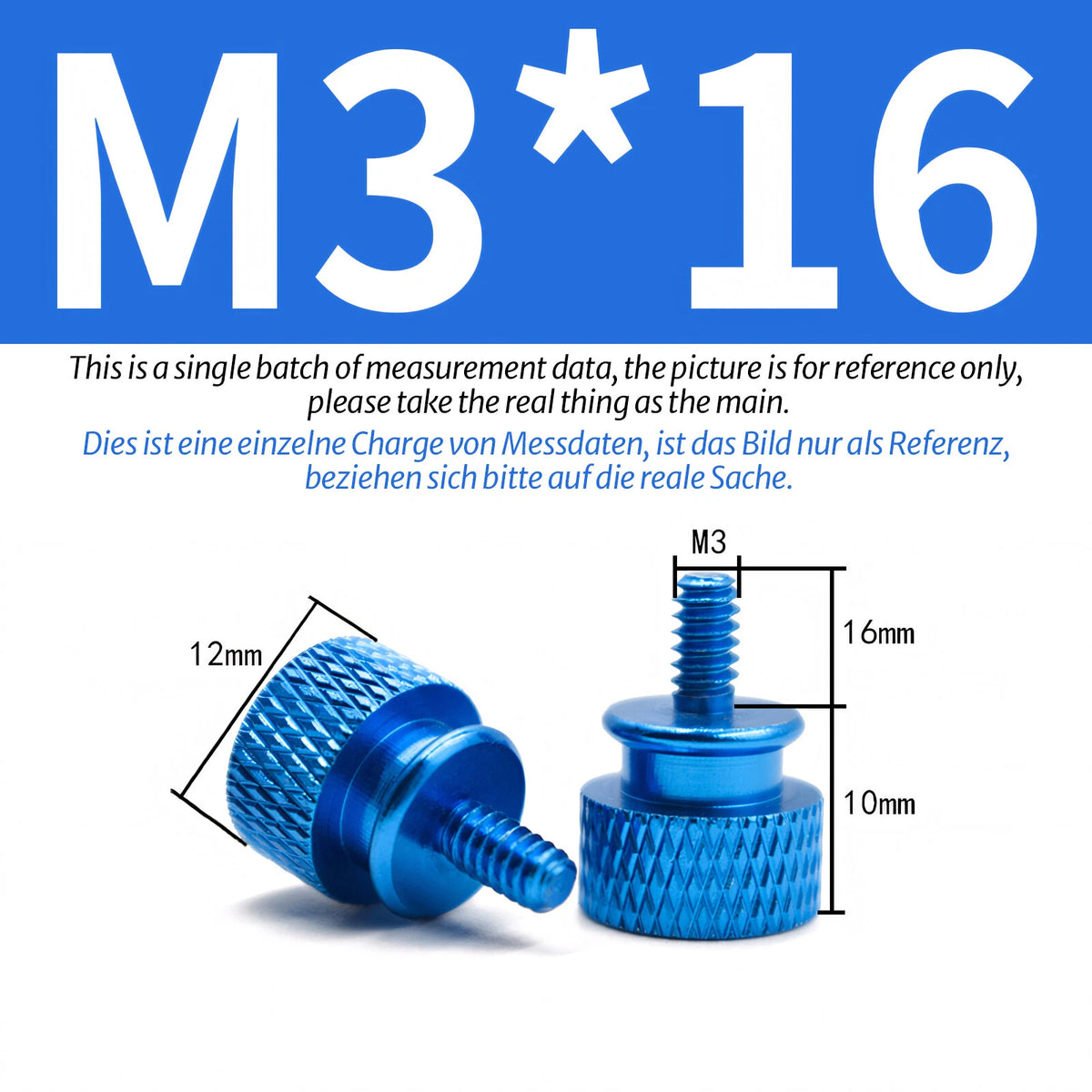 M3 Knurled Thumb Screws – Colorful Aluminum Alloy Hand-Tighten Grip Bolts