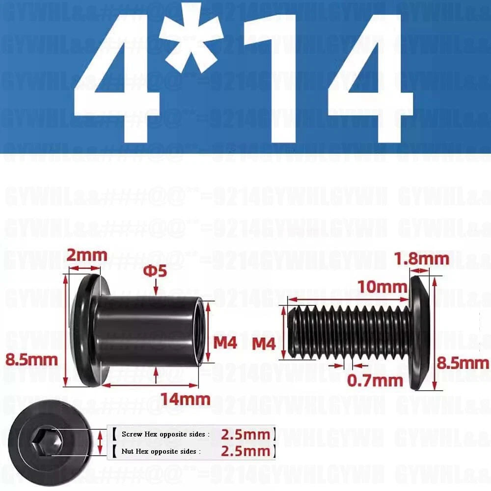 Metric Furniture Connector Bolts with End Cap Nuts — Stainless Steel M2 to M10