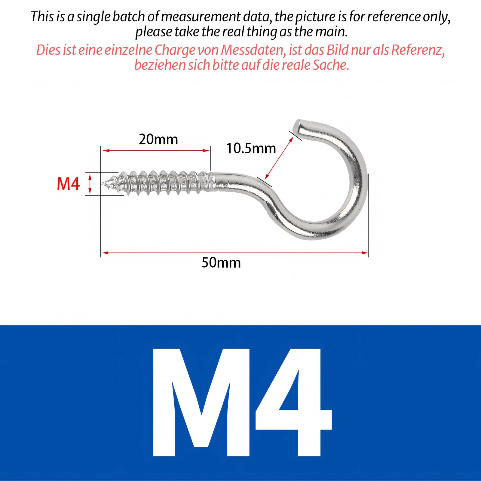 Screw-In Eye Hooks & Open Hooks — Nickel, Zinc & 304 Stainless, 16–106mm, All Sizes