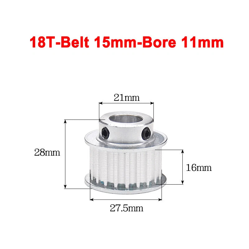 5M Timing Belt Pulley 10T 12T 14T 15T 16T 18T Bore 5mm-12mm for 15mm Width Belt