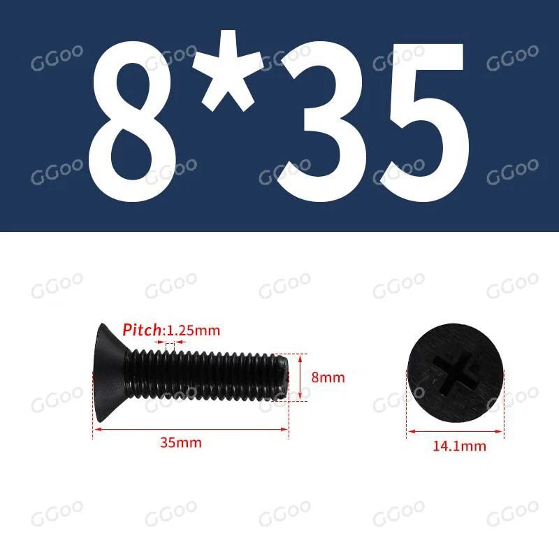 Nylon Countersunk Phillips Screws M2.5–M8, PA66 Non-Conductive Corrosion-Free