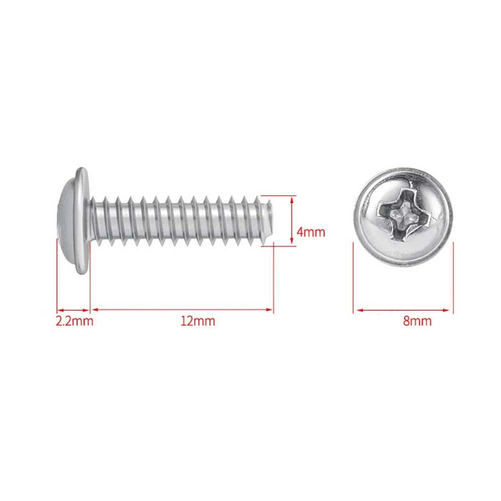M1.7–M4 Stainless Steel Phillips Pan Head Machine Screws — 304 A2, Multiple Sizes