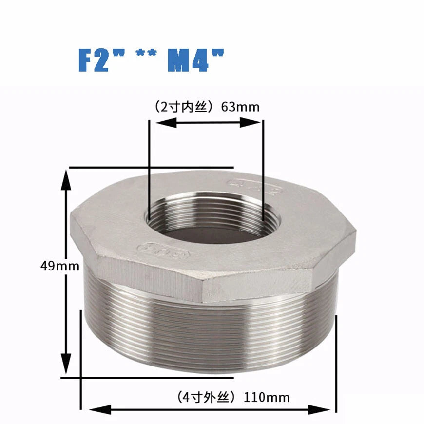 BSP Male to Female Reducing Bush Stainless Steel Pipe Fitting Adapter