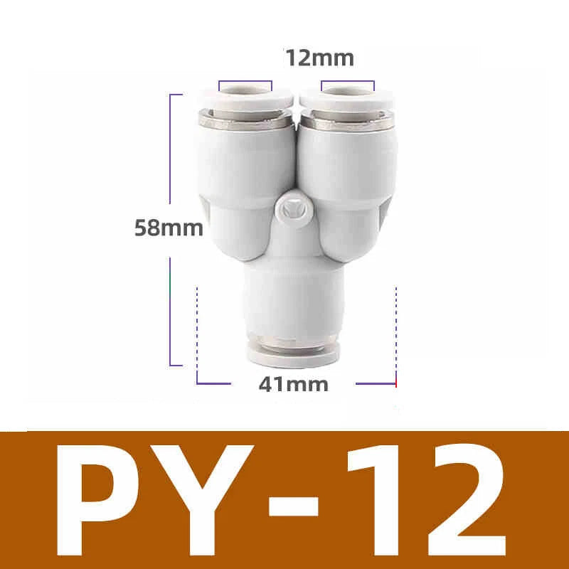 White Pneumatic Push Fit Connector Tube Pipe Joiner Air Water Lines Hose 4-16mm