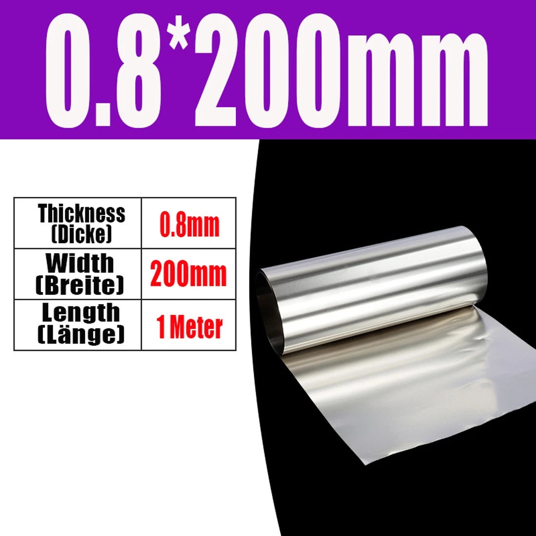 304 stainless Metal Sheet Foil Plate Strip Thickness 0.01mm-2mm Model Making DIY