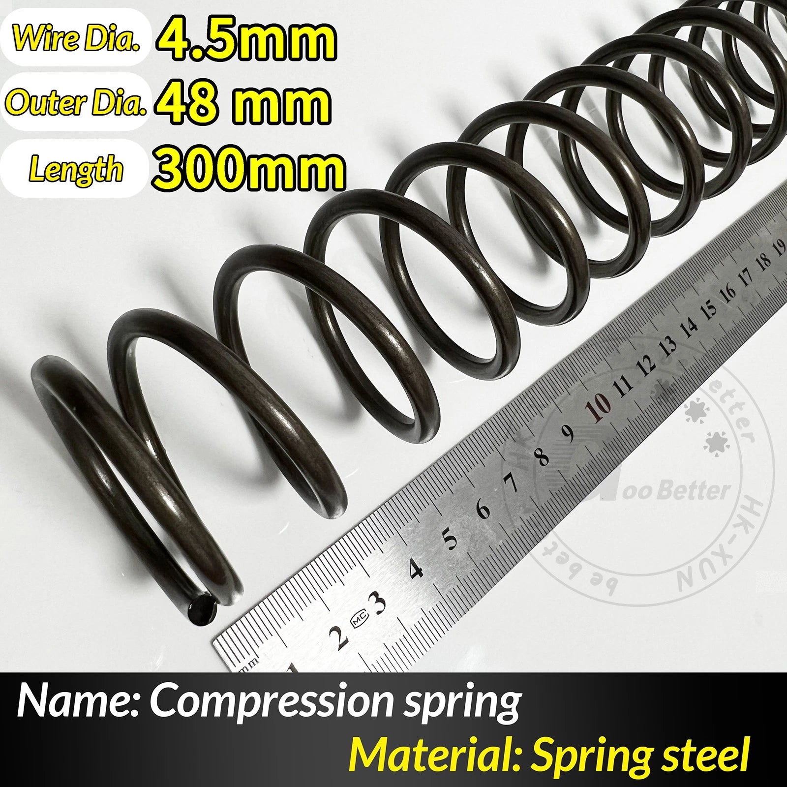 Compression Spring Pressure Springs, Wire Dia 4-5mm, OD 20-80mm, Length 300mm