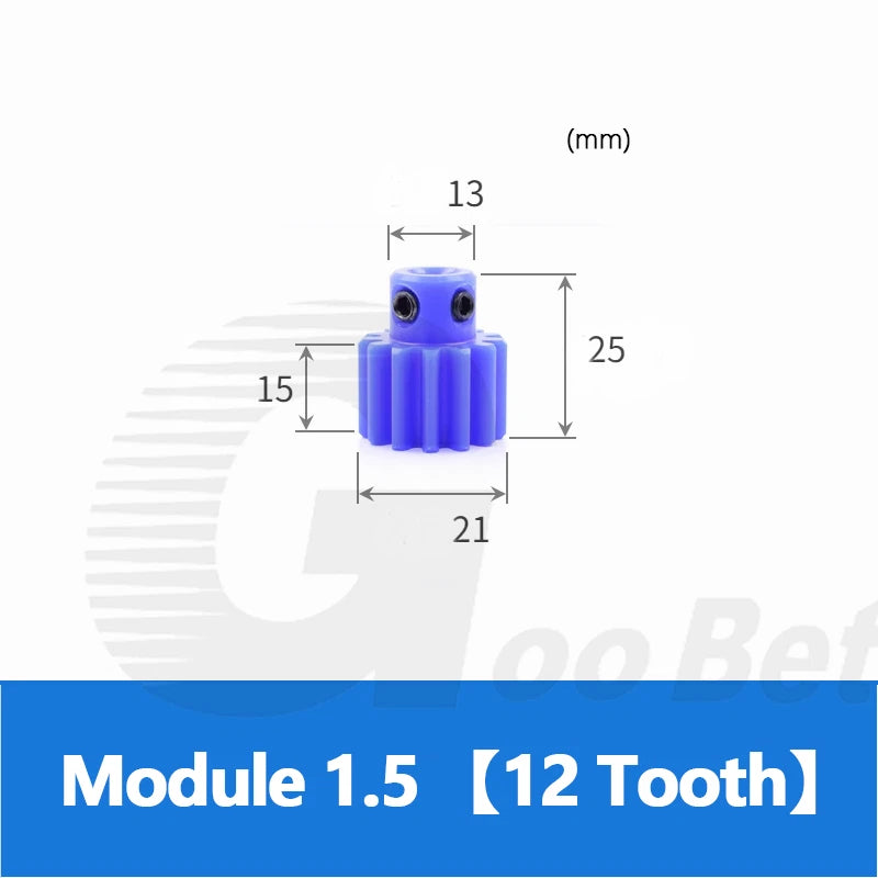 Mod 1/1.5/2 Precision Spur Gear Pinion 15-120 Tooth with Step Bore 4-16mm Nylon