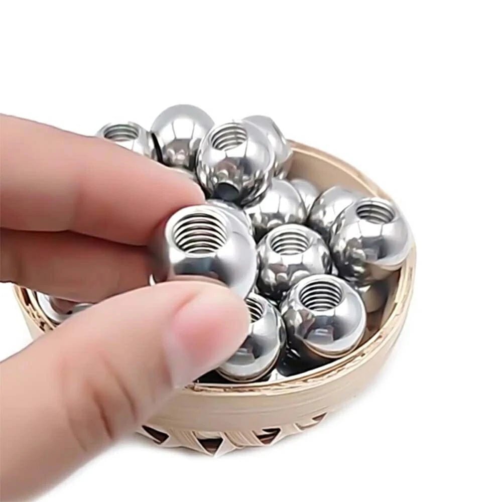 10Pcs 304 Stainless Steel M2 - M20 Metric Thread Half Hole Drilling Balls OD 5mm - 60mm Female Thread Blind Hole Smooth Ball Bead - HomeDIYer