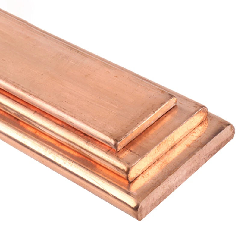 3/4/5/6mm Pure Copper Strip Flat Bar T2 Cu Metal Copper Sheet Plate 100mm Length
