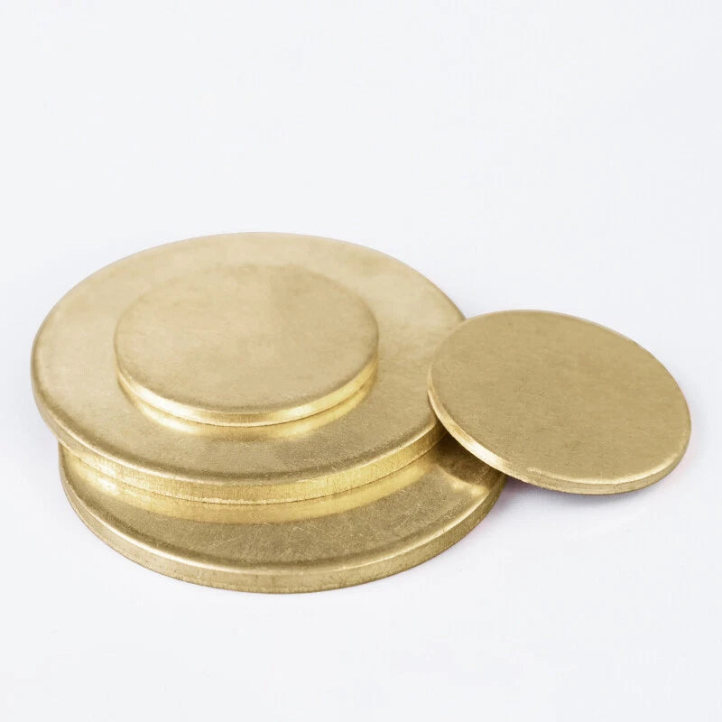 H62 Brass Round Sheet Solid Plate Metal Disc Thickness 0.3/0.5/0.8mm OD 10-300mm