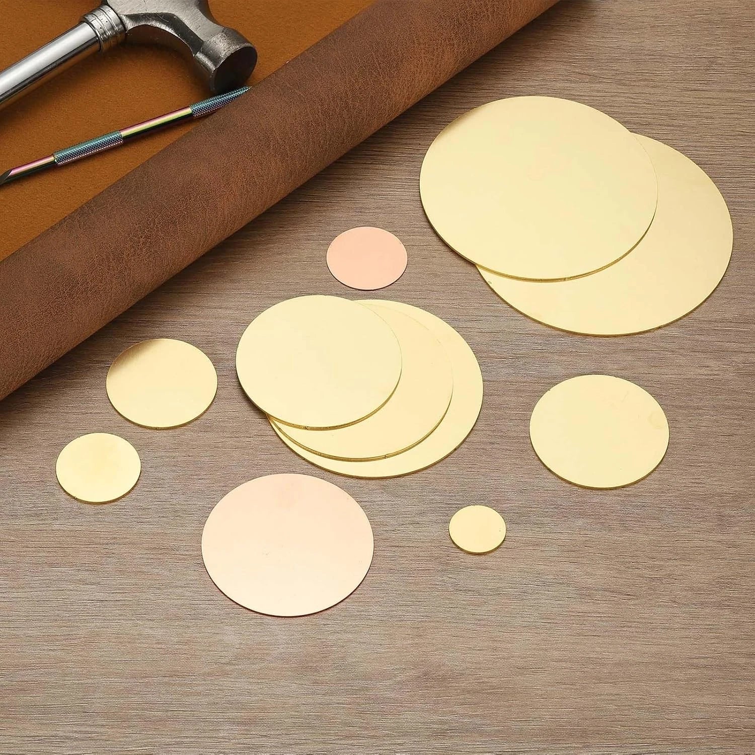 H62 Solid Brass Discs Blanks Thick 0.3mm ~ 1.5mm Metal Round Sheets Dia 10 - 300