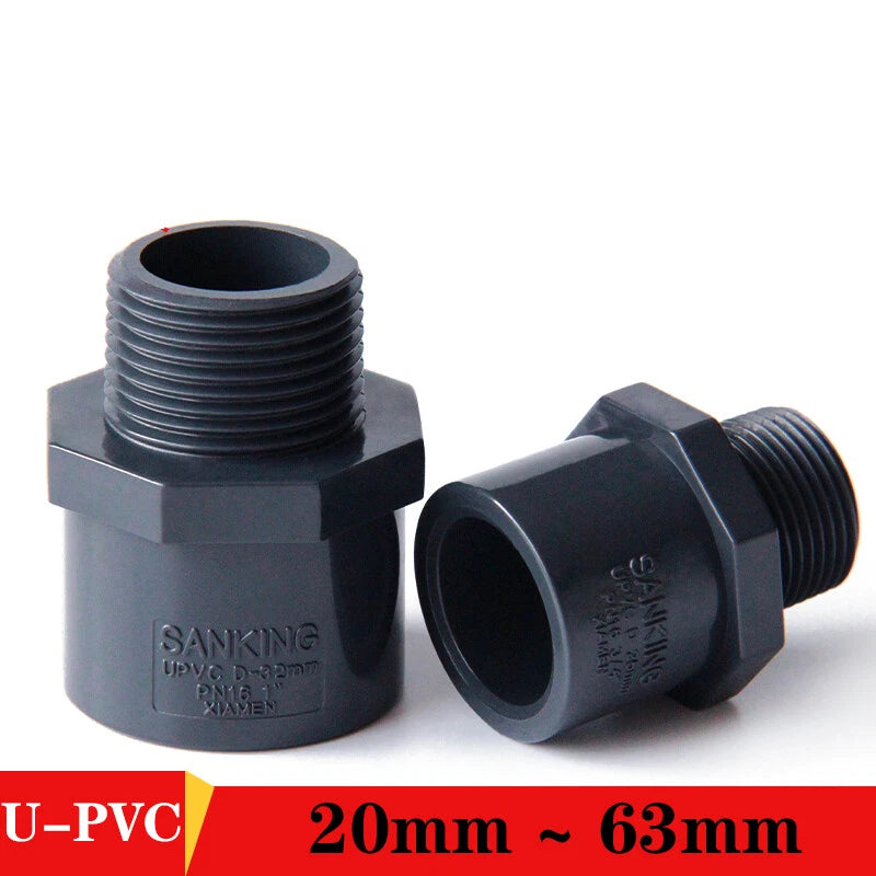 PVC Pipe Fitting transitional Socket Adhesive Fittings Dark 1 2", 3 4",1", 2" AG