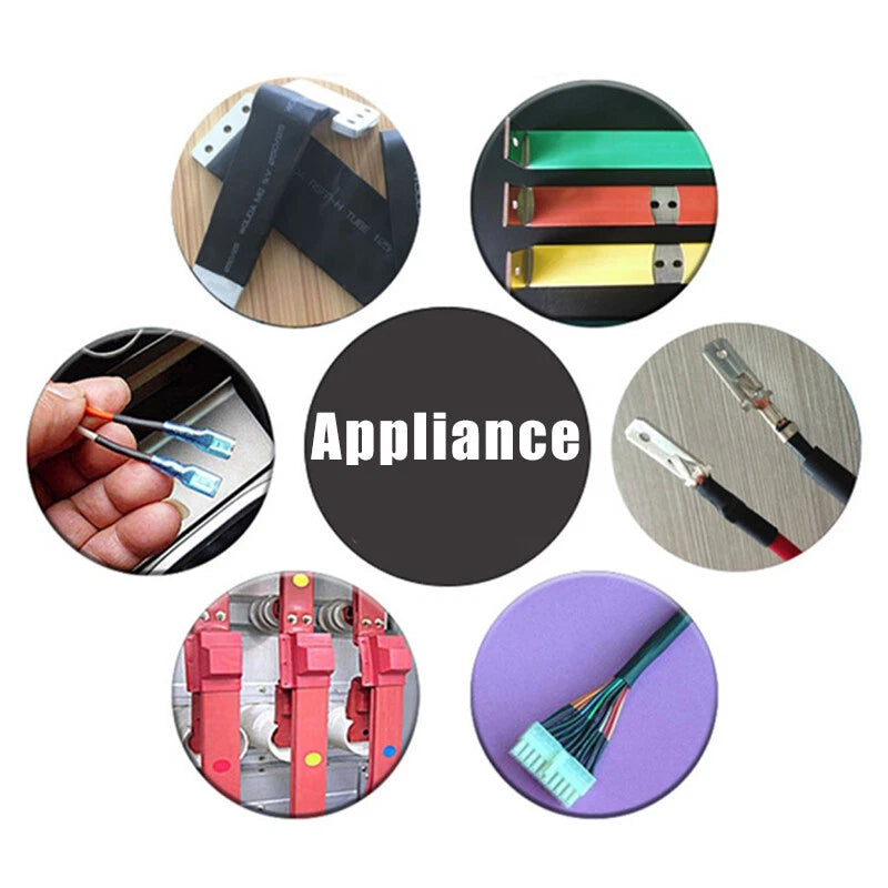1.7:1 Silicone Heat Shrink Tubing — Black, φ0.8mm to φ40mm, 1–20m