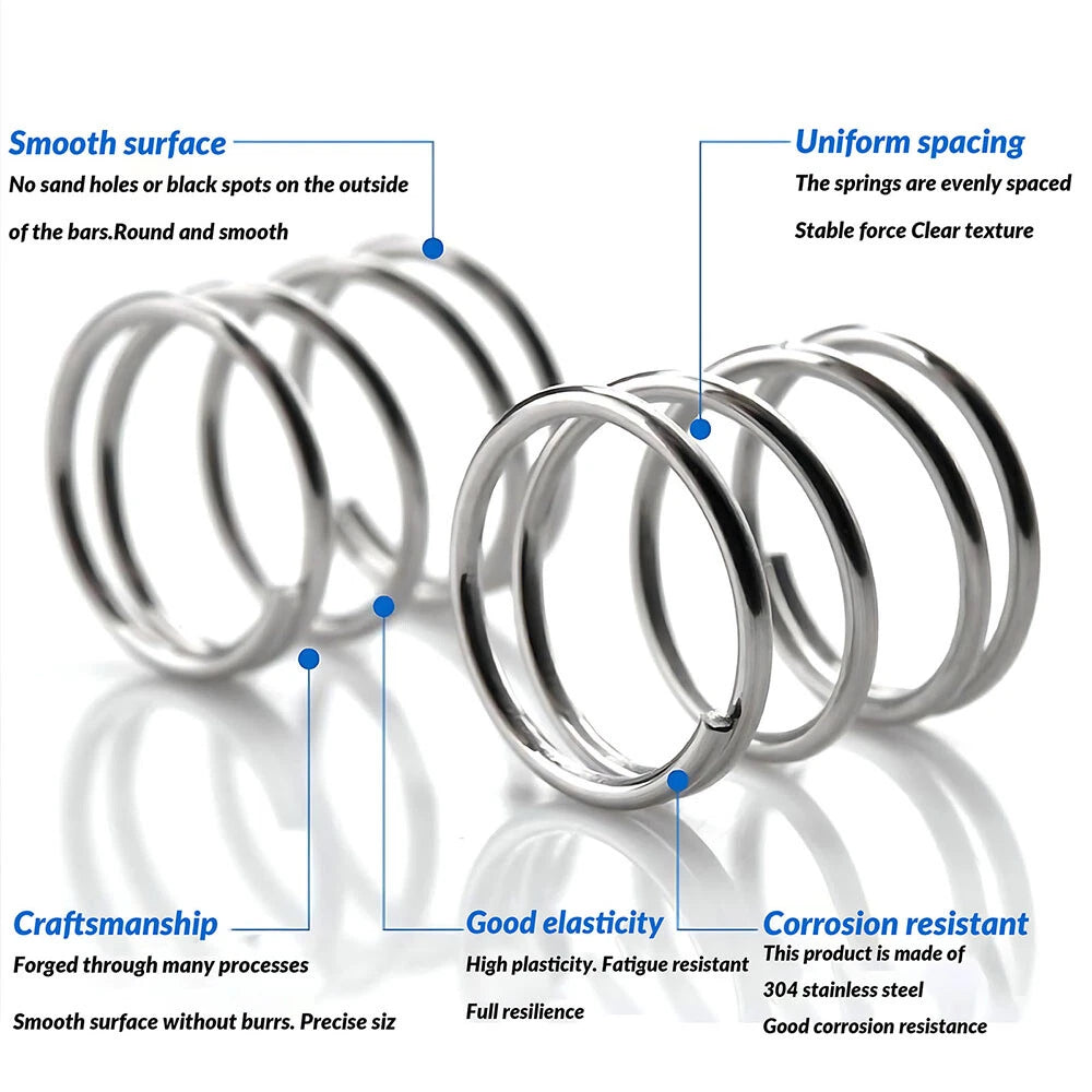 10Pcs Wire Dia.0.7mm-0.8mm OD 4mm-12mm Small Springs Compression Spring Steel