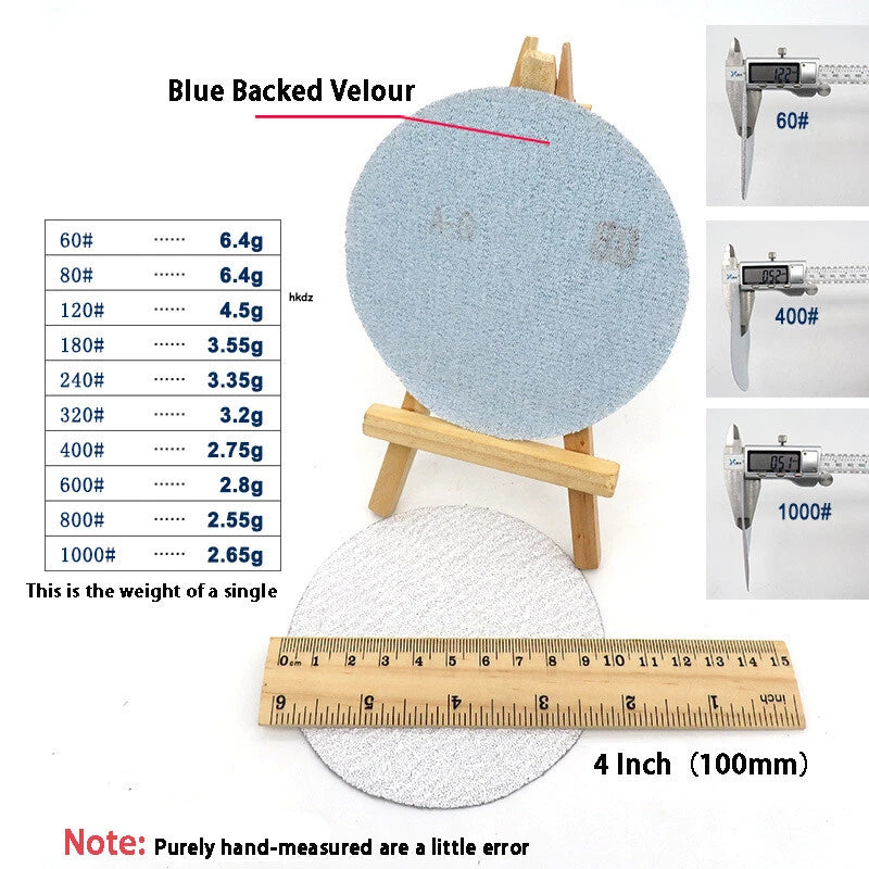 4" Inch Dry Sanding Discs 100mm Hook & Loop Sandpaper Pads Sheets 60#-1000 Grit