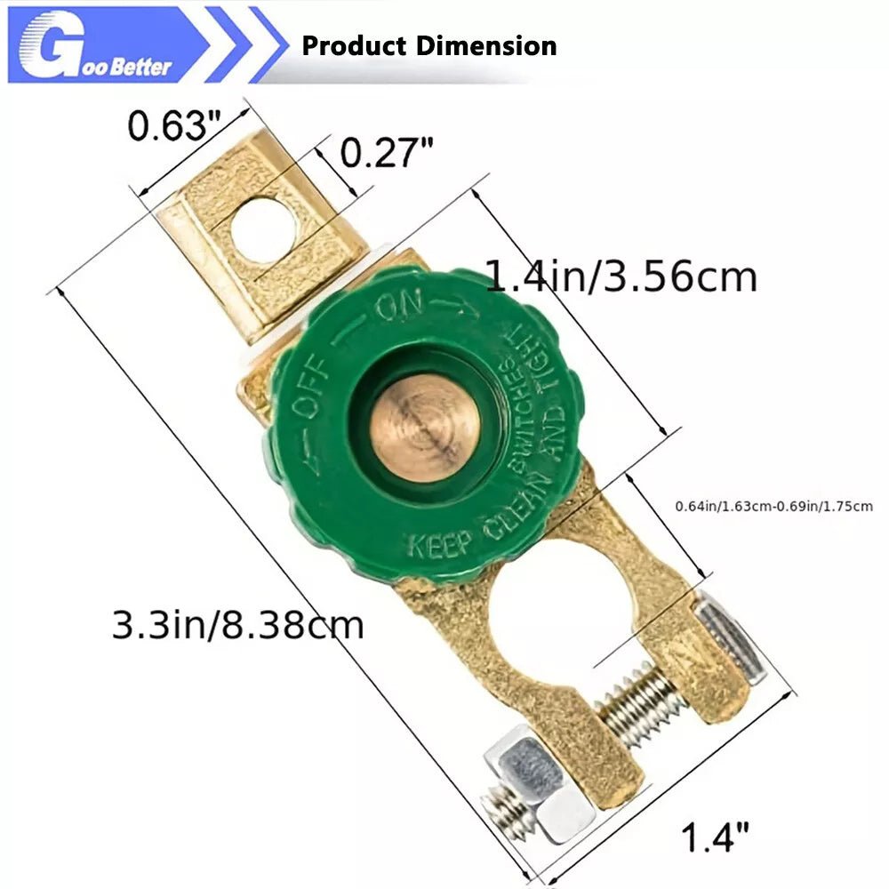 2x Car Battery Terminals Quick Disconnect Auto Boat Post Off Master Kill Switch - HomeDIYer