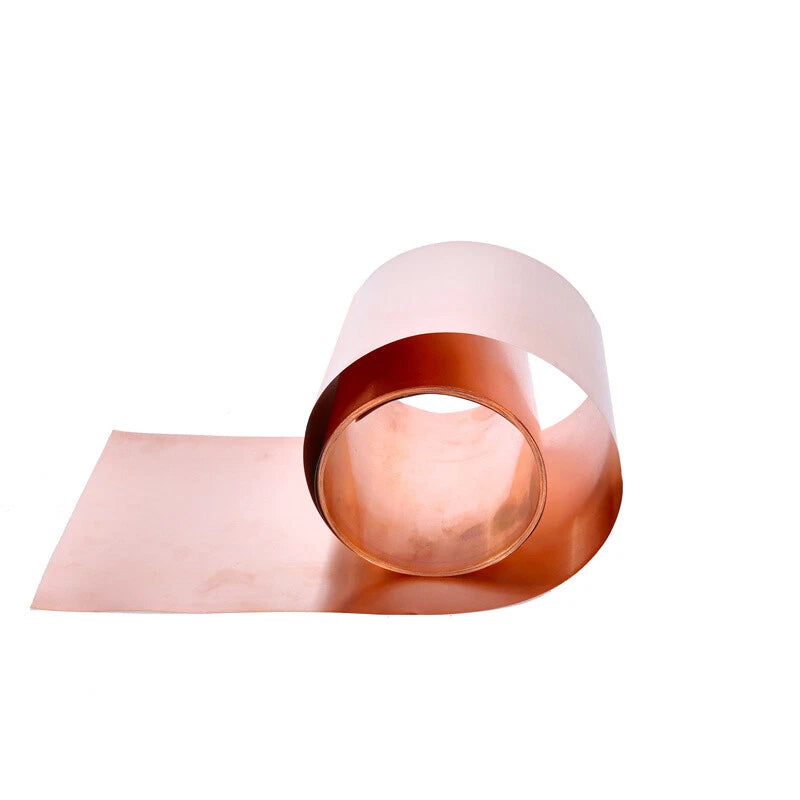 99.9% Pure Copper Cu Metal Sheet Roll Foil Plate 0.01-1mm Thick 50-400mm Width