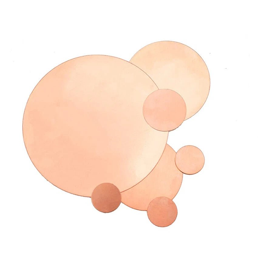 Solid Pure Copper Discs Round Plate Metal Sheet Thick 0.3-3.5mm Dia 10mm-300mm - HomeDIYer