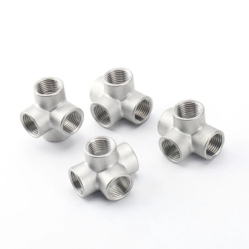 Stainless Steel BSP Female 3-Way & 4-Way Pipe Fitting Connectors