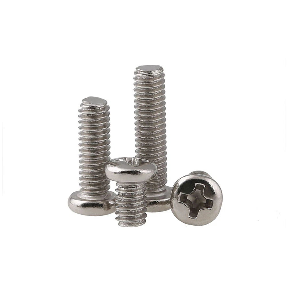 Pan Head Phillips Machine Screws | M1.4 to M5 | Nickel Plated | Multiple Lengths