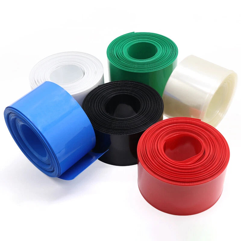 18650 PVC Heat Shrink Tubing Battery Sleeve Wrap — 80mm to 110mm, Multiple Colors