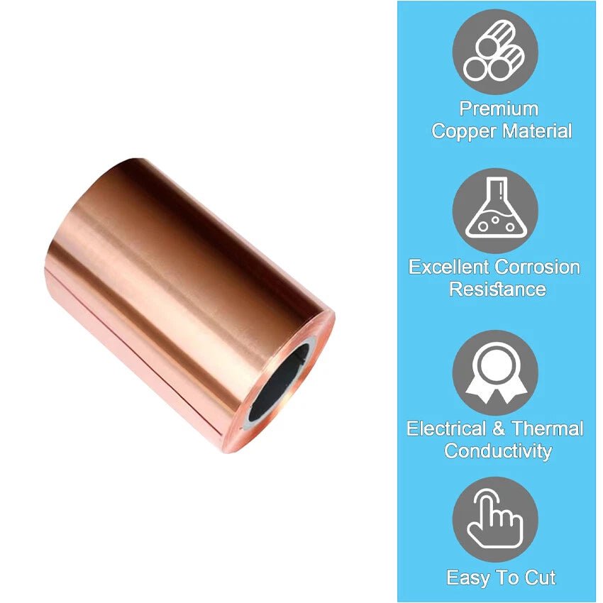 Pure Copper Sheet Roll Thick 0.05mm-1mm, Width 100-400mm Copper Foil Plate Strip - HomeDIYer