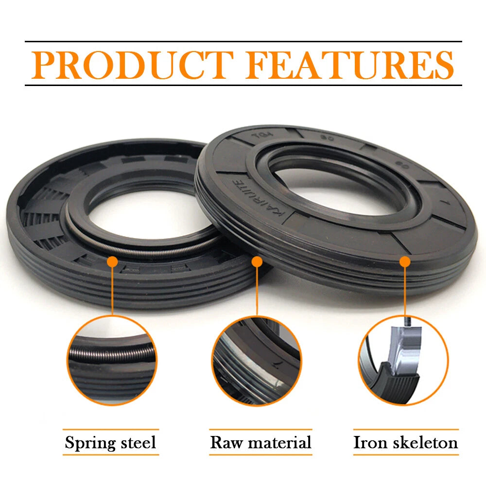 TC NBR Skeleton Oil Seal Rings Double Lip Sealing ID 38~55mm, for Rotation Shaft